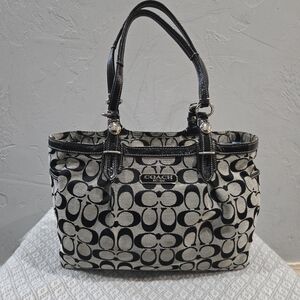 Coach Monogram Black and Gray Tote